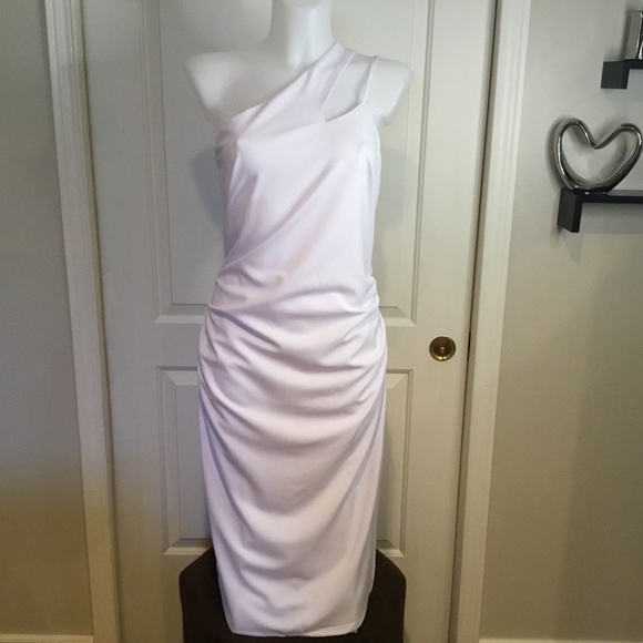 Women's One Shoulder Cutout Ruched Bodycon Dress - Picture 5 of 9